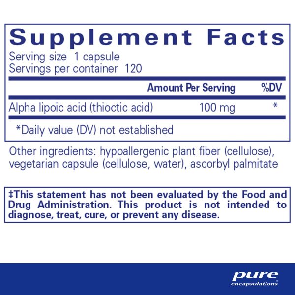 AL11 | Alpha Lipoic Acid 100 mg. 120's