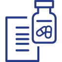 Icon of supplement bottle juxtaposed against page